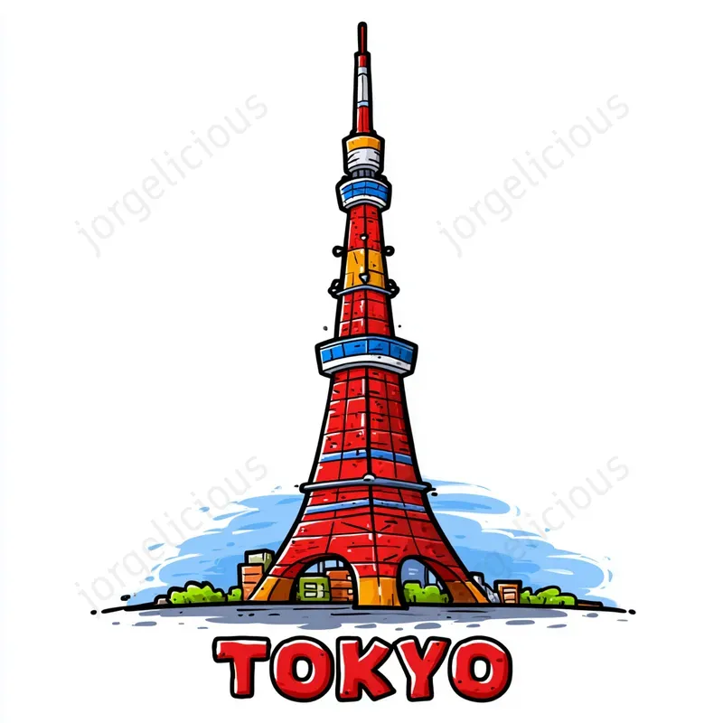 Cartoon Landmark City Prints