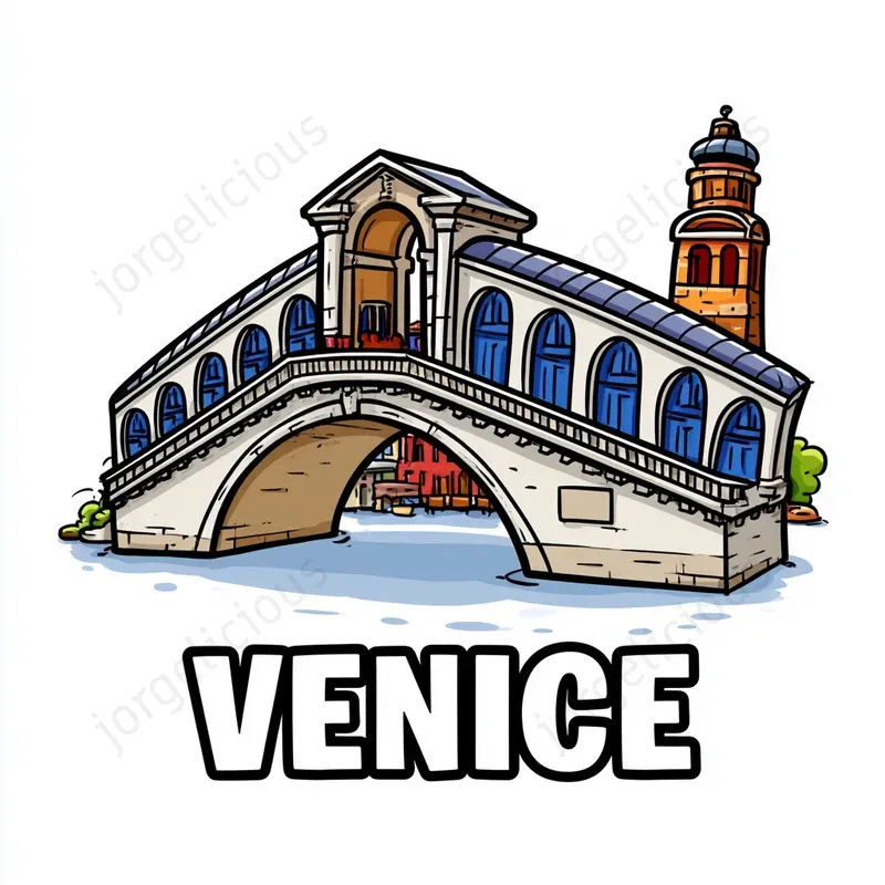 Cartoon Landmark City Prints