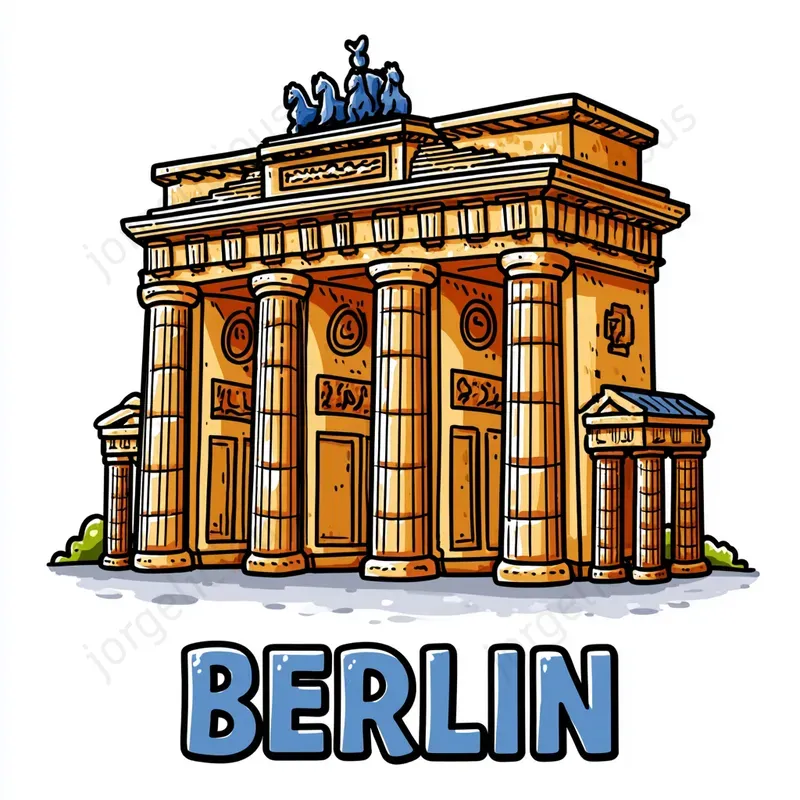 Cartoon Landmark City Prints