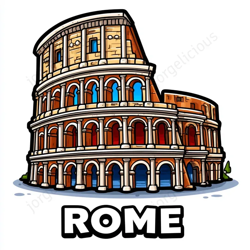 Cartoon Landmark City Prints