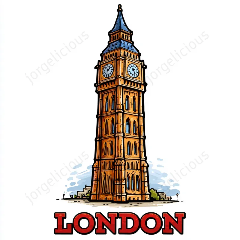 Cartoon Landmark City Prints