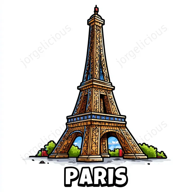 Cartoon Landmark City Prints
