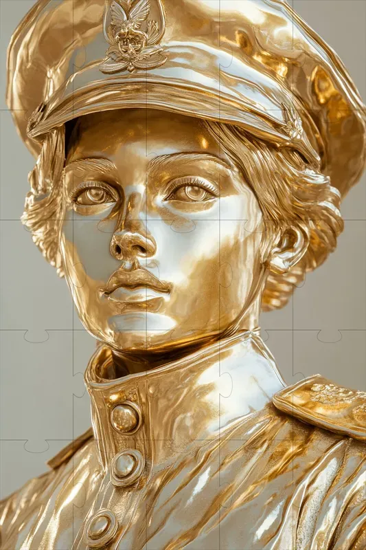 Golden Statues With Polished Details