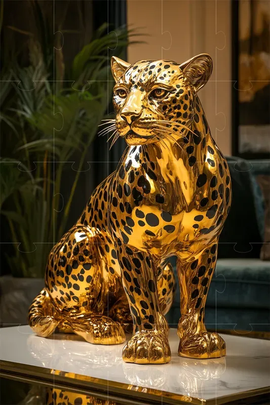Golden Statues With Polished Details