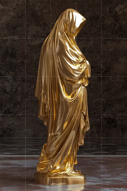Golden Statues With Polished Details