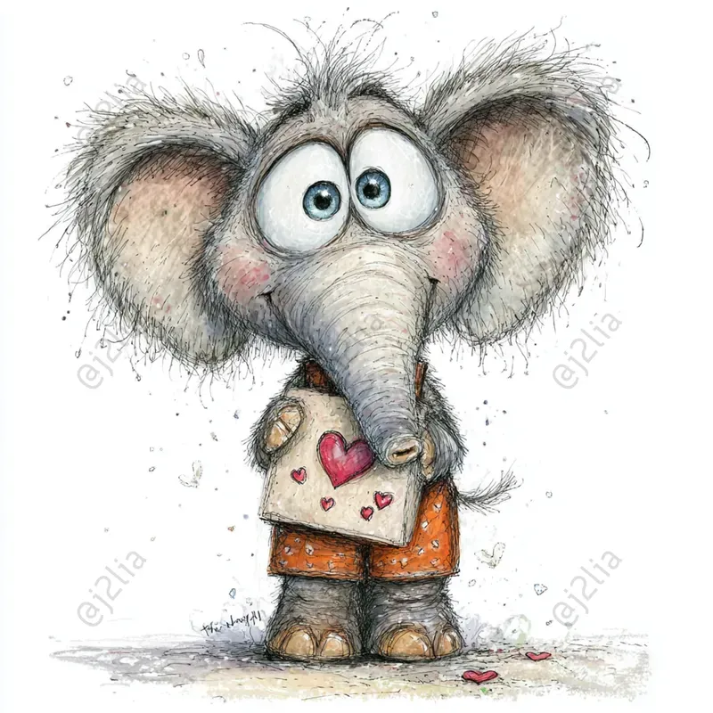 Cute Valentine Animal Illustrations