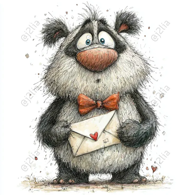 Cute Valentine Animal Illustrations