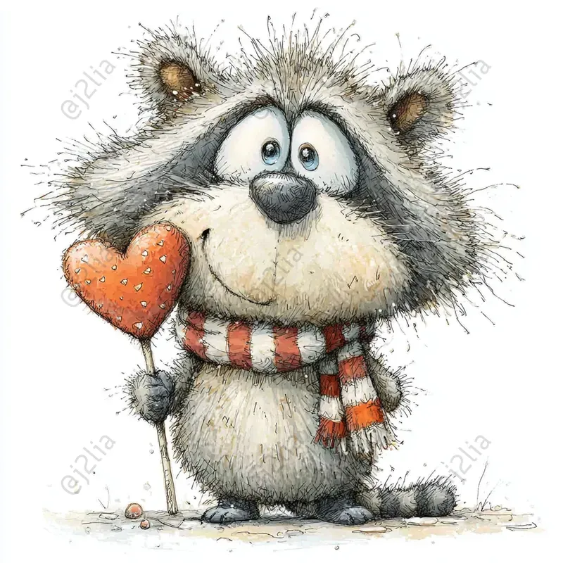 Cute Valentine Animal Illustrations