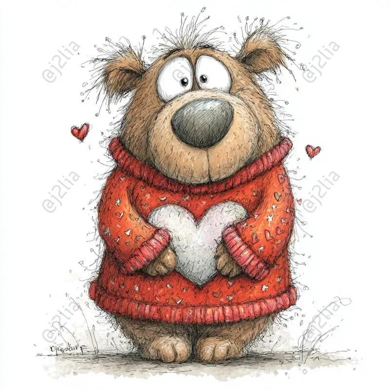 Cute Valentine Animal Illustrations