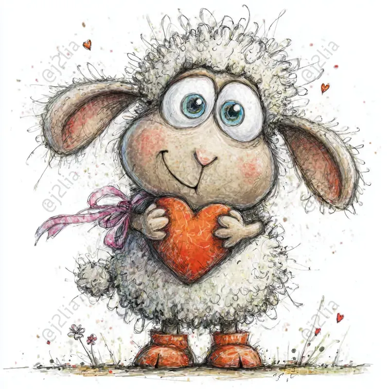Cute Valentine Animal Illustrations