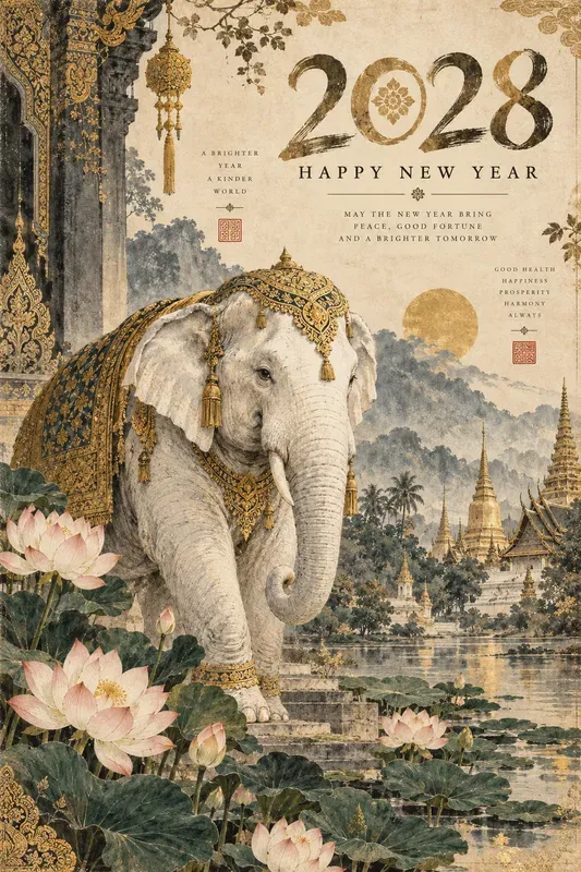 Vintage Animal New Year Art