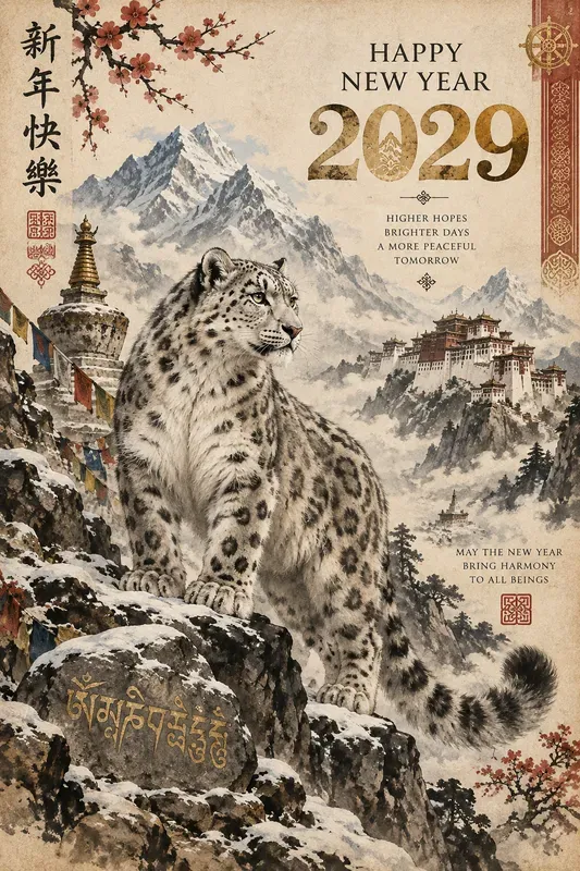 Vintage Animal New Year Art