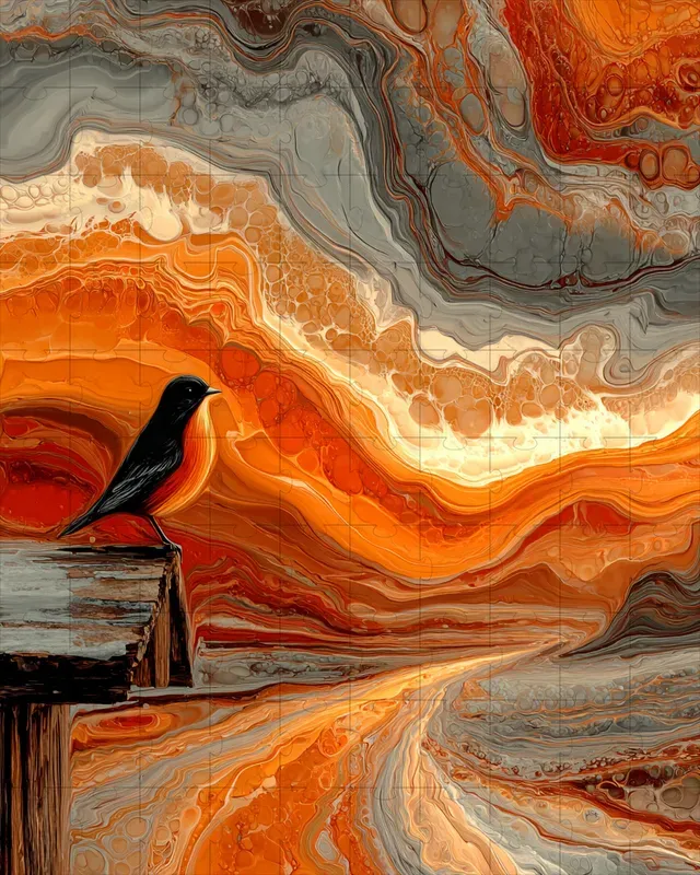 Acrylic Pour Marbled Surreal Dreams