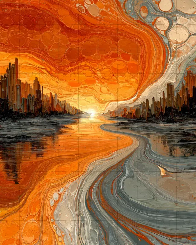 Acrylic Pour Marbled Surreal Dreams