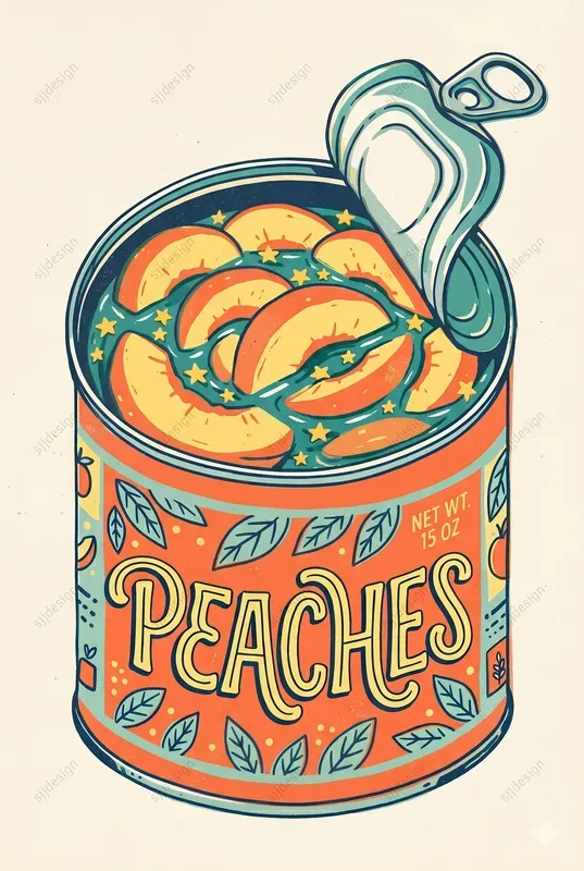 Retro Tinned Food Packaging Poster Art