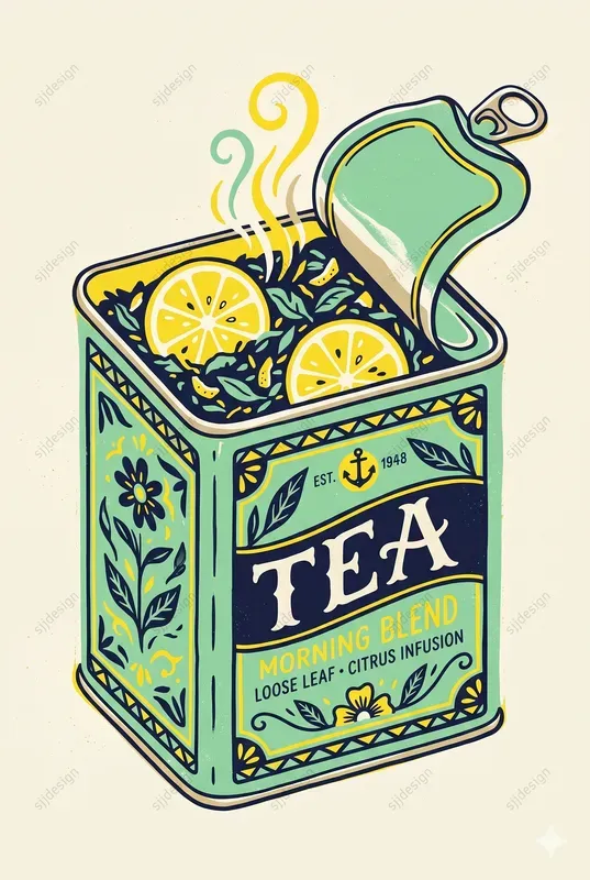 Retro Tinned Food Packaging Poster Art