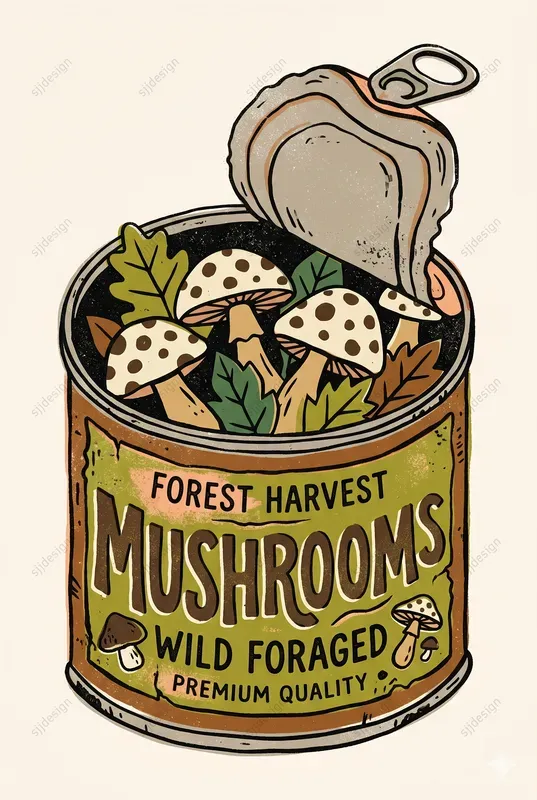 Retro Tinned Food Packaging Poster Art