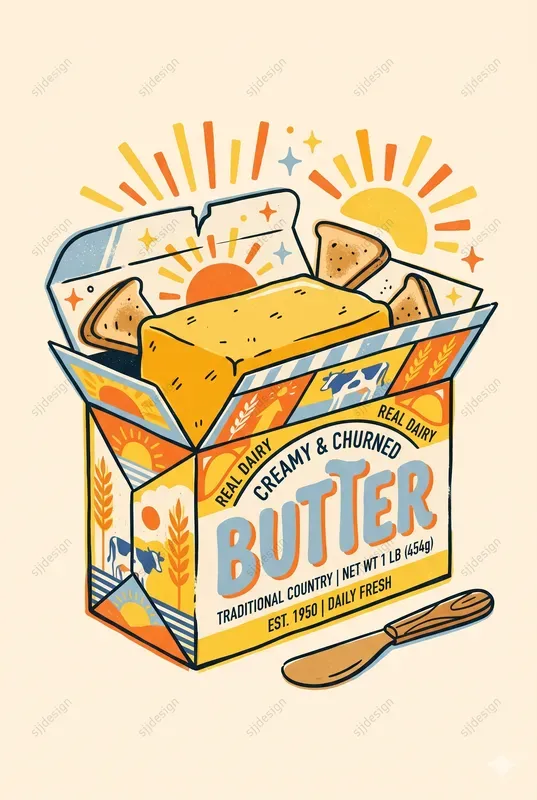 Retro Tinned Food Packaging Poster Art