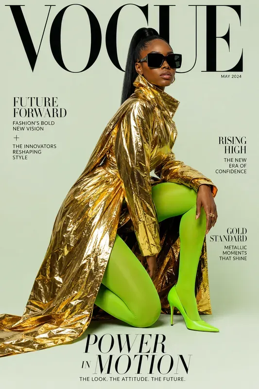 Metallic Couture Magazine Covers