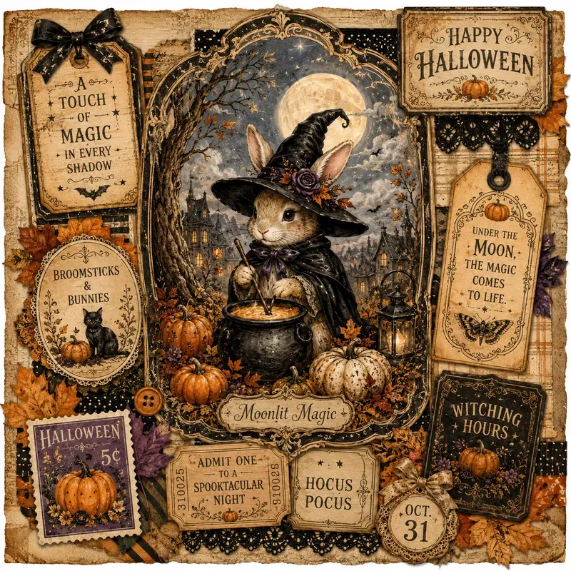Cute Halloween Ephemera Pages