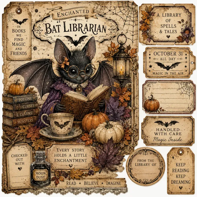 Cute Halloween Ephemera Pages