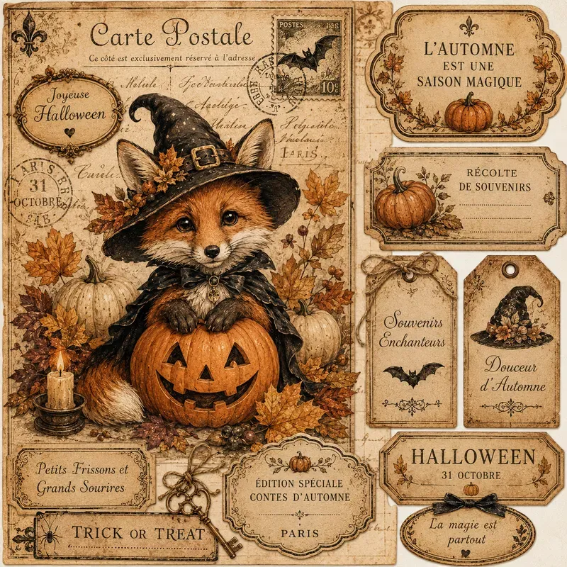 Cute Halloween Ephemera Pages