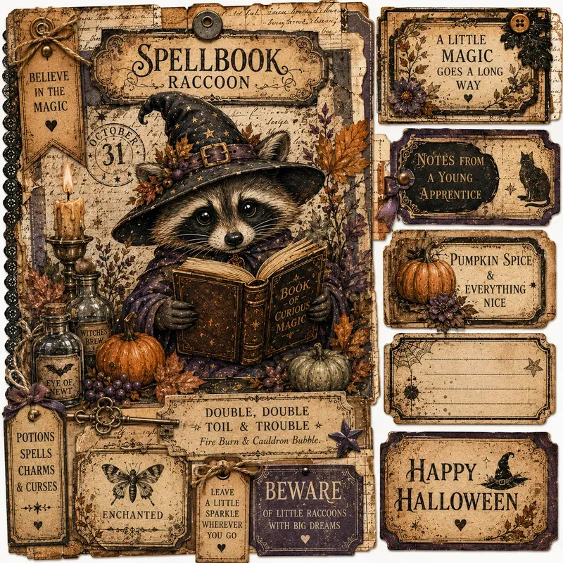 Cute Halloween Ephemera Pages