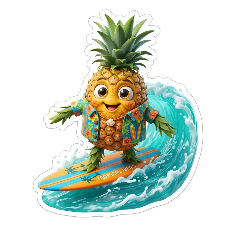 3D Fruit Character Sticker Pod Designs