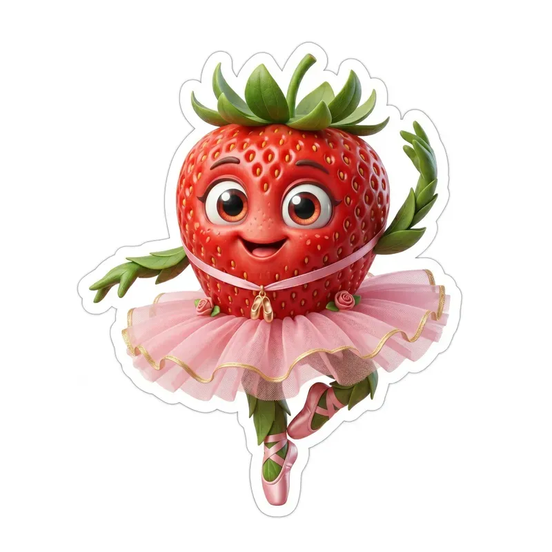 3D Fruit Character Sticker Pod Designs
