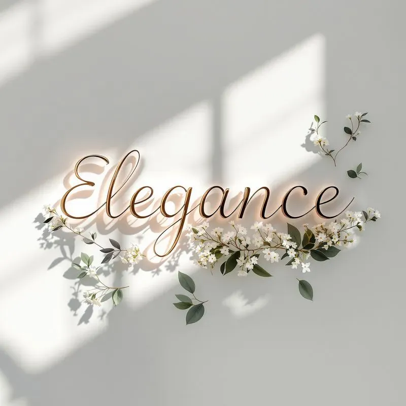 Elegant Floral Word Art Romantic Designs