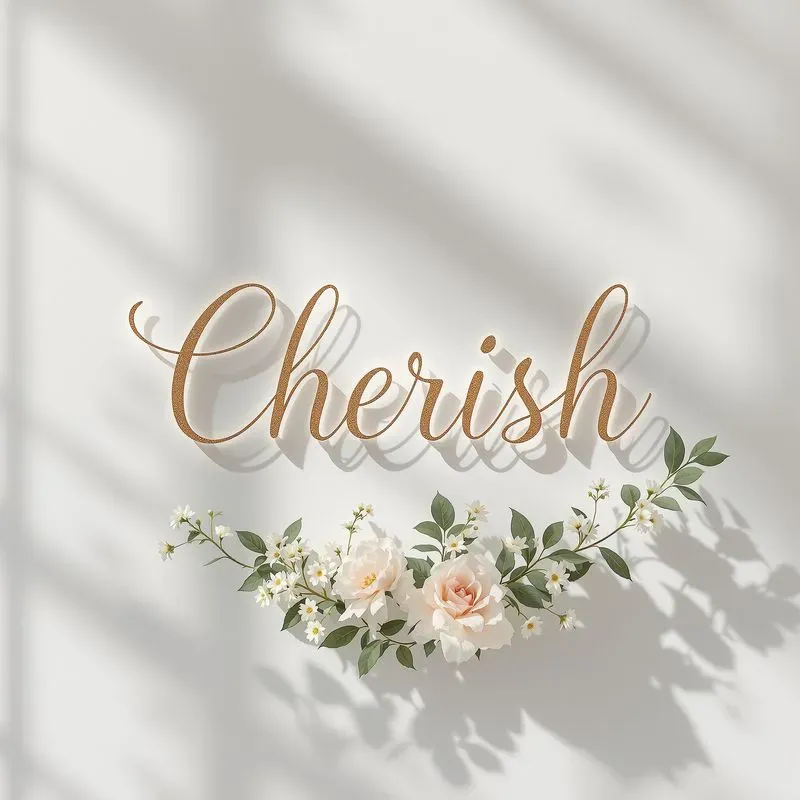 Elegant Floral Word Art Romantic Designs