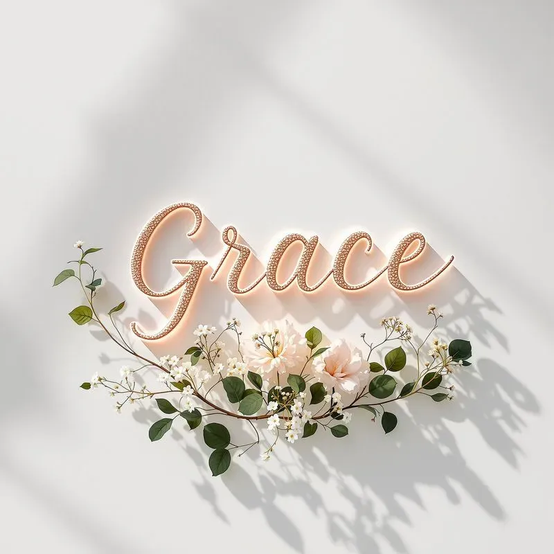 Elegant Floral Word Art Romantic Designs