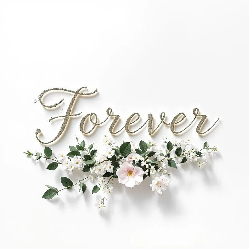 Elegant Floral Word Art Romantic Designs
