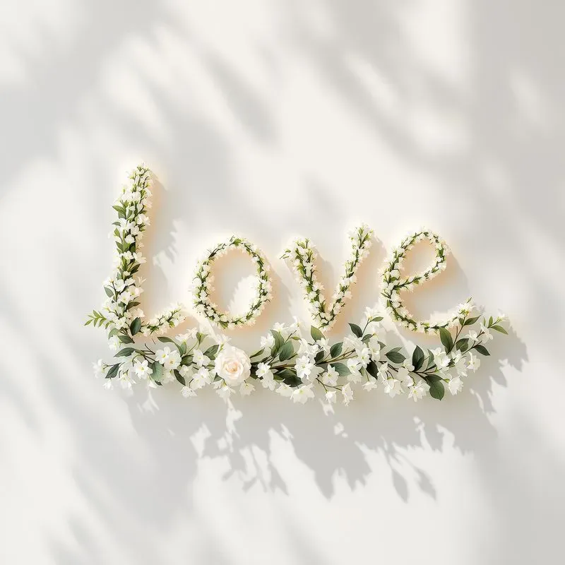 Elegant Floral Word Art Romantic Designs