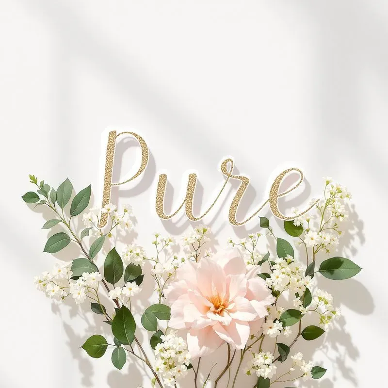 Elegant Floral Word Art Romantic Designs