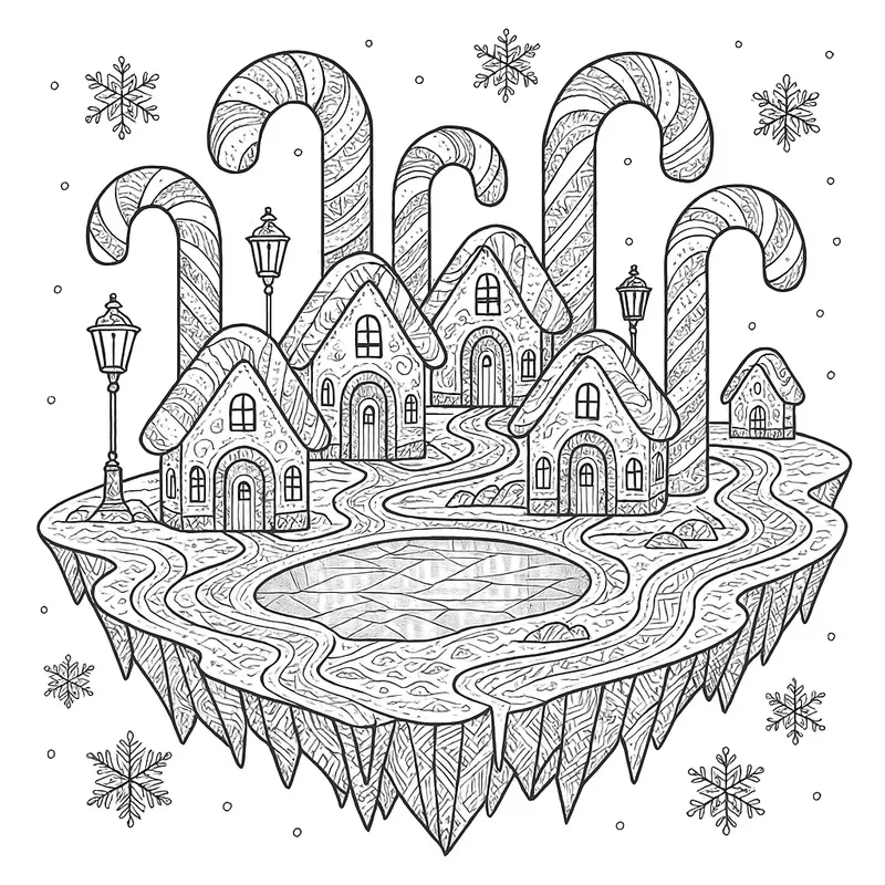 Fantasy Lantern Winter Villages Coloring