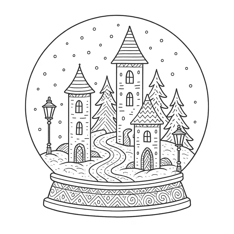 Fantasy Lantern Winter Villages Coloring