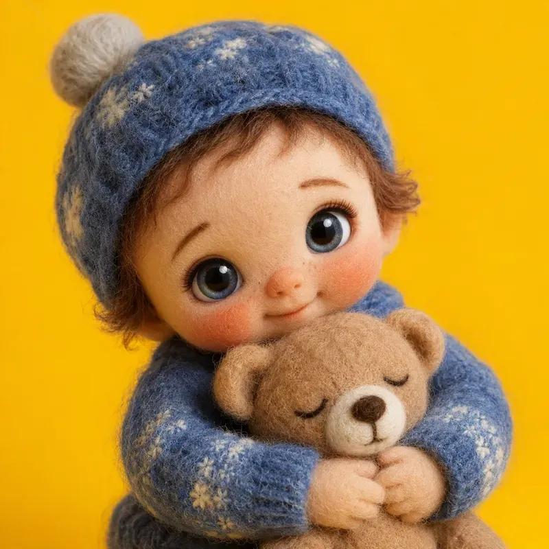 Needle Felt Baby Doll Portraits