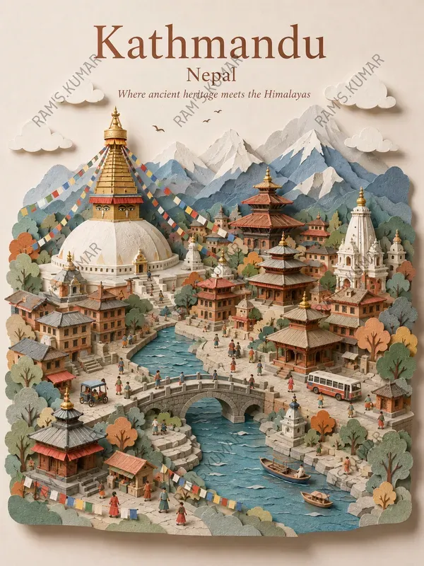 Miniature City Travel Posters 3D Paper