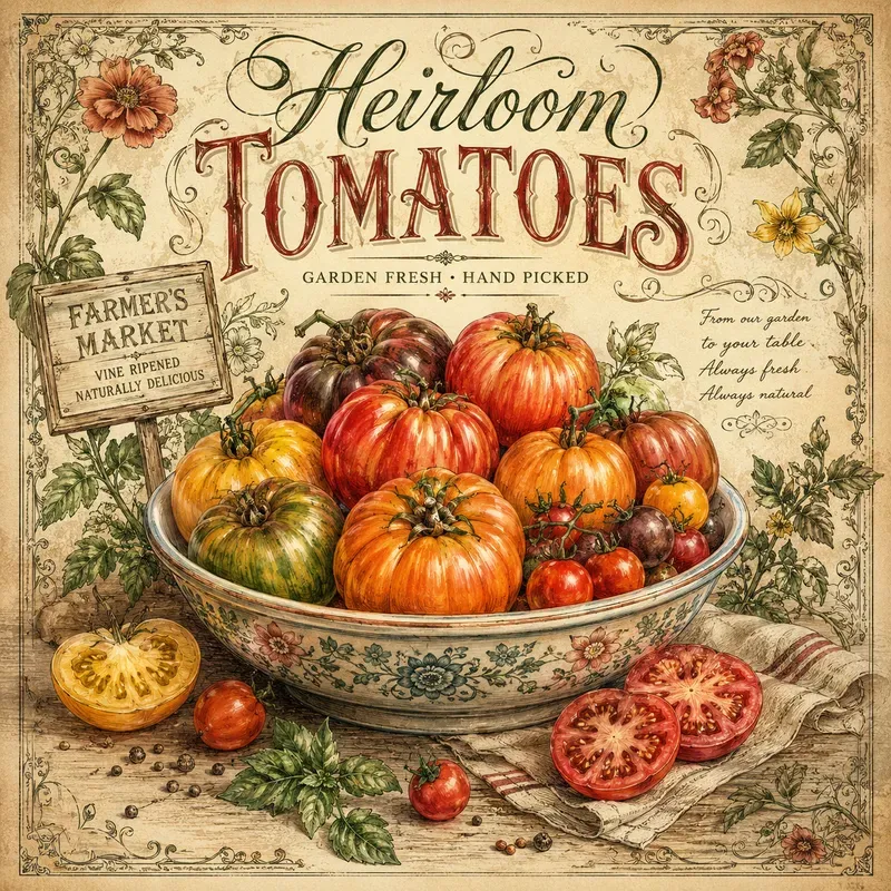 Vintage Botanical Kitchen Labels