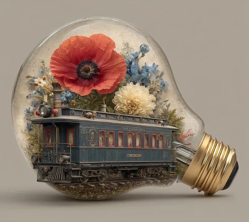 Victorian Garden Bulb Photomontages
