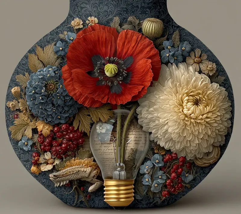 Victorian Garden Bulb Photomontages