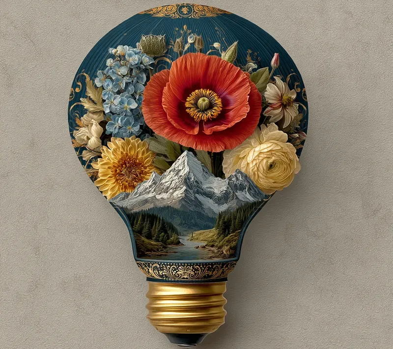 Victorian Garden Bulb Photomontages