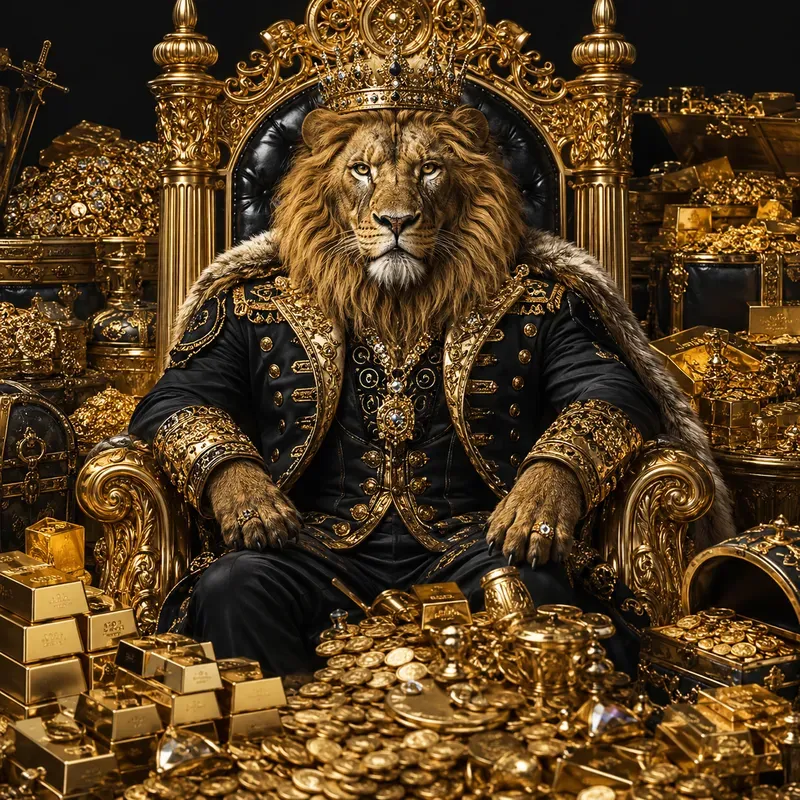 Golden Wealth Cartoon Posters