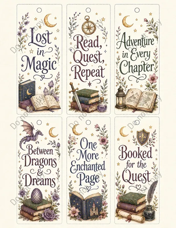 Hand Lettered Bookmark Sets
