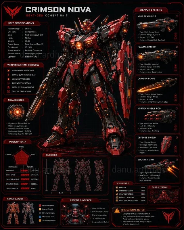 Futuristic Mecha Robot Infographics