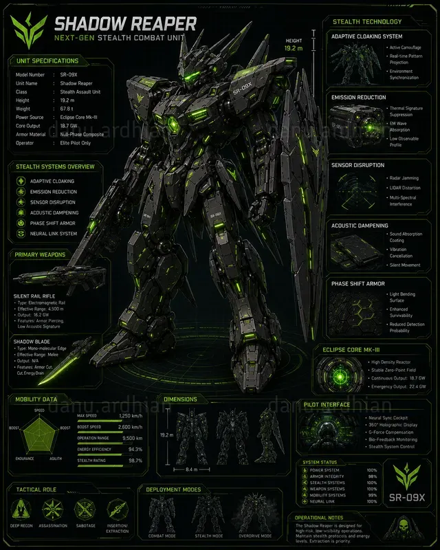 Futuristic Mecha Robot Infographics