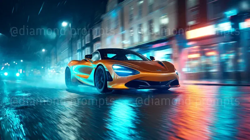 Neon Supercar Street Photography