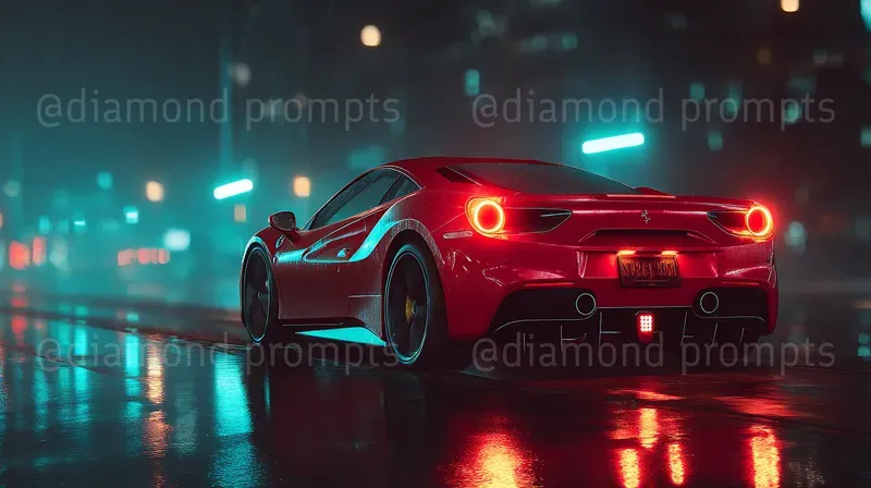 Neon Supercar Street Photography