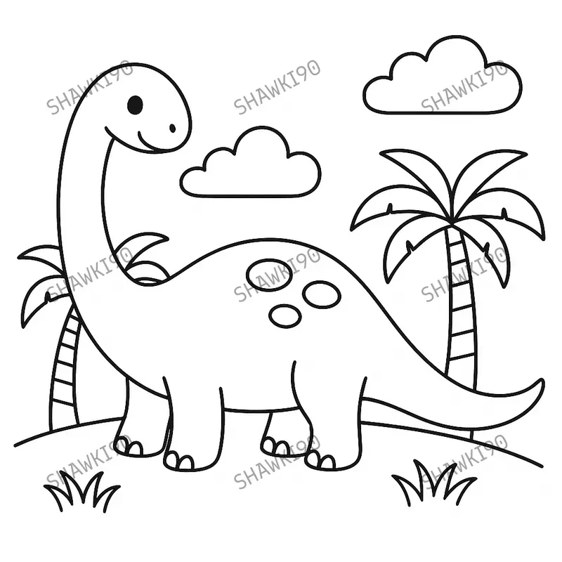 Cute Dinosaurs Coloring Pages